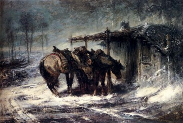 Adolf Schreyer Painting - Arab Wallachian Blizzard Arab Adolf Schreyer